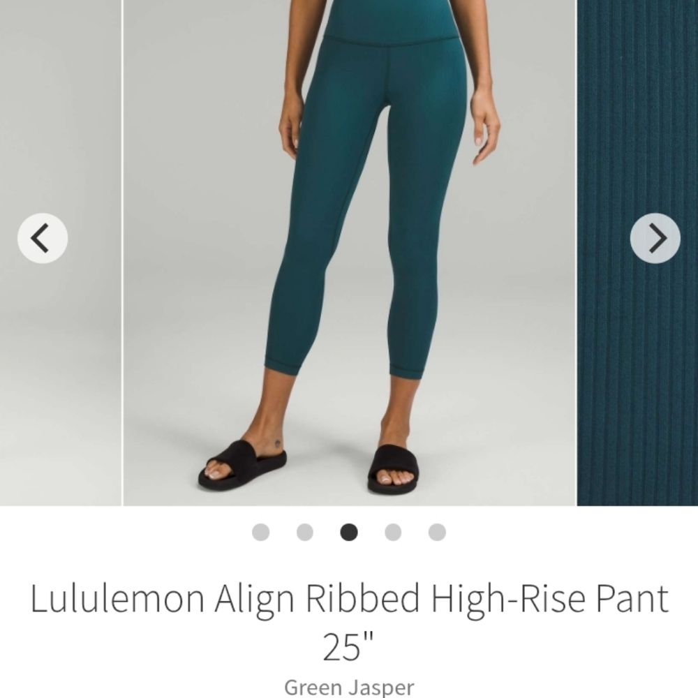 Lululemon Like New ALIGN RIBBED LEGGINGS! SZ 4,25" INSEAM! GREEN JASPER!!